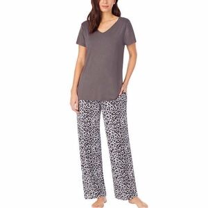 NWT Midnight Carole Hochman 2 Pc Super Soft Pajamas Set XL Leopard Print Taupe